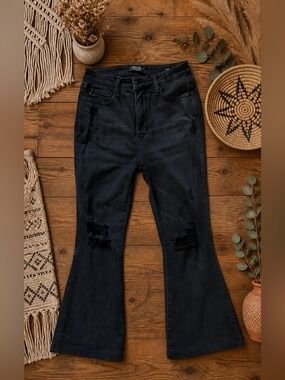 Judy Blue Flare Leg Jeans Womens Size 9/29 Distressed Stretch Denim